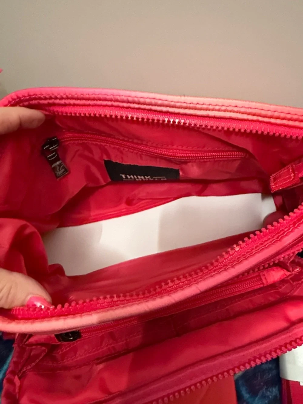 Think Royln Quilted Crossbody Bag in Bright Pink-Red - Picture 3 of 4